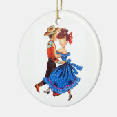 Square Dancing Keramisch Ornament (Links)