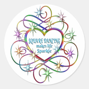 Square Dancing maakt Life Sparkle Ronde Sticker