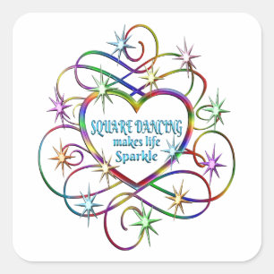 Square Dancing maakt Life Sparkle Vierkante Sticker
