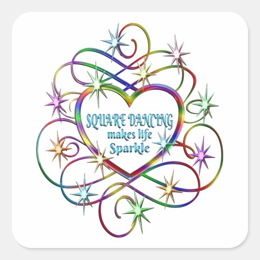 Square Dancing maakt Life Sparkle Vierkante Sticker (Voorkant)