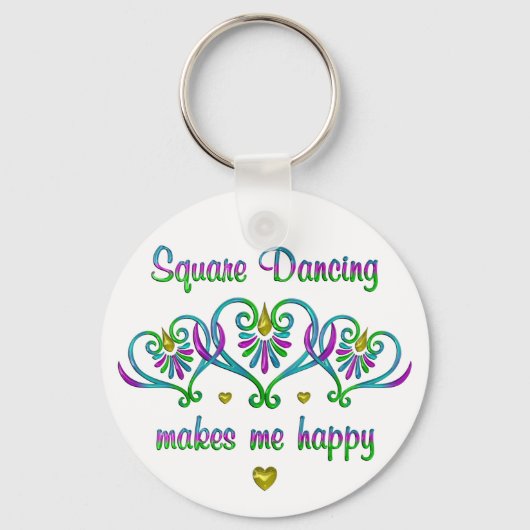 Square Dancing maakt me gelukkig Sleutelhanger (Voorkant)