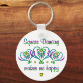 Square Dancing maakt me gelukkig Sleutelhanger (Voorkant)