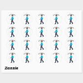 Square Dancing Man Ronde Sticker (Vel)