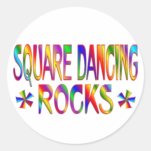 Square Dancing Rocks Ronde Sticker (Voorkant)