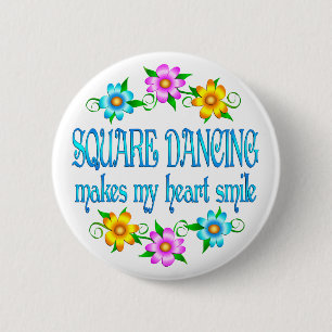 Square Dancing Smile Ronde Button 5,7 Cm
