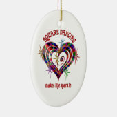 Square Dancing Sparkles Keramisch Ornament (Rechts)