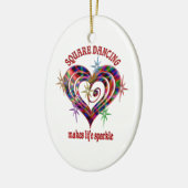 Square Dancing Sparkles Keramisch Ornament (Links)