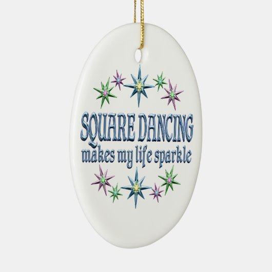 Square Dancing Sparkles Keramisch Ornament (Rechts)