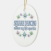 Square Dancing Sparkles Keramisch Ornament (Links)