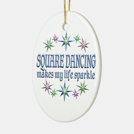 Square Dancing Sparkles Keramisch Ornament (Links)