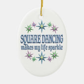Square Dancing Sparkles Keramisch Ornament (Voorkant)