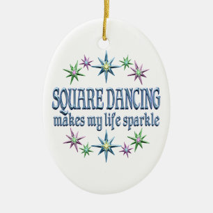 Square Dancing Sparkles Keramisch Ornament