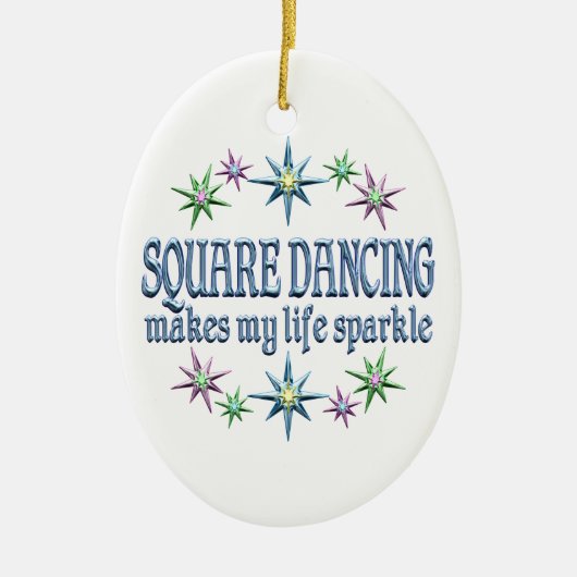Square Dancing Sparkles Keramisch Ornament (Voorkant)