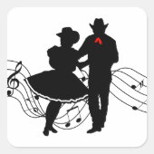 Square Dancing Vierkante Sticker (Voorkant)