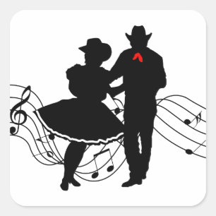 Square Dancing Vierkante Sticker
