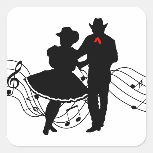 Square Dancing Vierkante Sticker (Voorkant)
