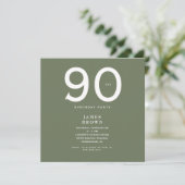 Square Dark Sage 90ste verjaardagsfeestje (Staand voorkant)