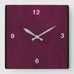 Square Deep Red Designer Klock Vierkante Klok