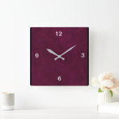 Square Deep Red Designer Klock Vierkante Klok (Huis)