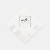 Square Design Personalized Wedding Napkin Servet (Hoek)