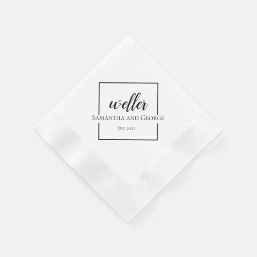 Square Design Personalized Wedding Napkin Servet (Hoek)