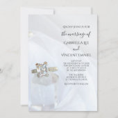 Square Diamond Ring and Pillar Crystal Wedding Kaart (Voorkant)