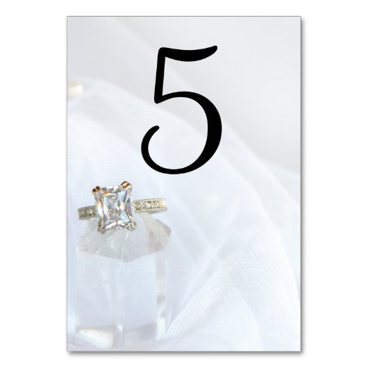 Square Diamond Ring and Pillar Crystal Wedding Kaart (Achterkant)