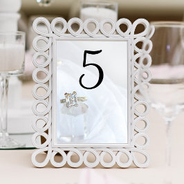 Square Diamond Ring and Pillar Crystal Wedding Kaart