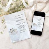 Square Diamond Ring and Pillar Crystal Wedding Kaart