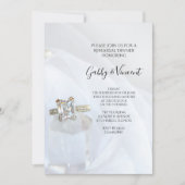 Square Diamond Ring Crystal Rehearsal Dinner Kaart (Voorkant)