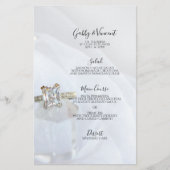 Square Diamond Ring Pillar Crystal Wedding Menu (Voorkant)