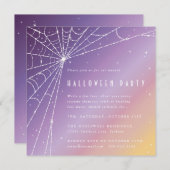 Square Diamond Spider Web Halloween Party Kaart (Voorkant / Achterkant)