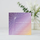 Square Diamond Spider Web Halloween Party Kaart (Staand voorkant)