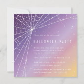 Square Diamond Spider Web Halloween Party Kaart (Voorkant)