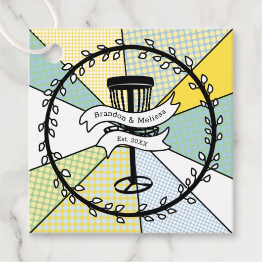 Square Disc Golf Thema Bedankjes Labels (Voorkant)