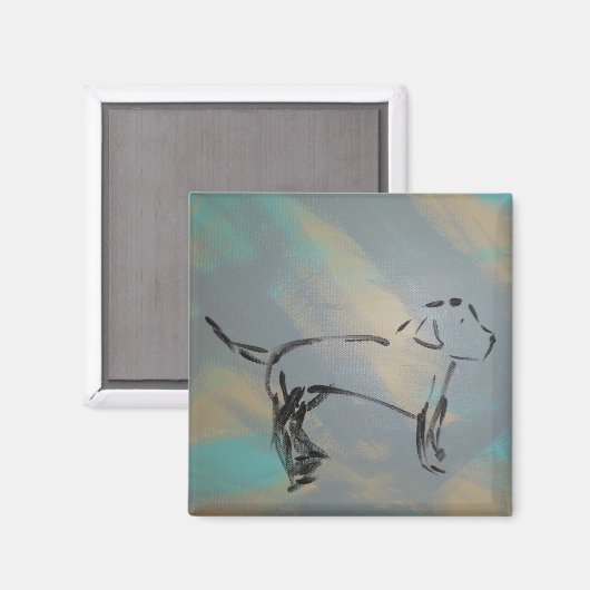 Square Dog Magnet (Voorkant / Achterkant)