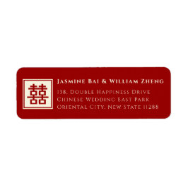 Square Double Happiness Chinese Wedding Address Etiket