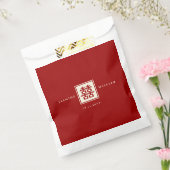 Square Double Happiness Classic Chinese Weddenscha Bedankzakje (Gezegeld)