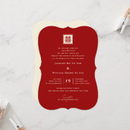 Square Double Happiness Classic Chinese Weddenscha Kaart