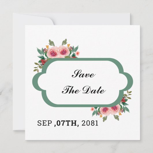 Square Double Sided Wedding Kaart (Achterkant)