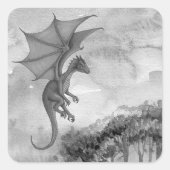 Square Dragon Sticker (Voorkant)