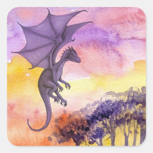 Square Dragon Sticker (Voorkant)