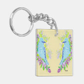 Square (dubbelzijdig) Sleutelhanger Blue Birds (Voorkant Links)