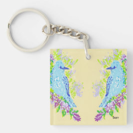 Square (dubbelzijdig) Sleutelhanger Blue Birds