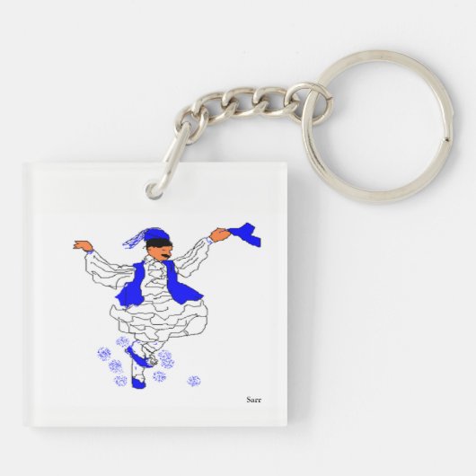 Square (dubbelzijdig) Sleutelhanger Evzone (Achterkant)