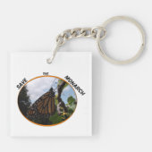 Square (dubbelzijdig) Sleutelhanger, Monboogstijl Sleutelhanger (Achterkant)