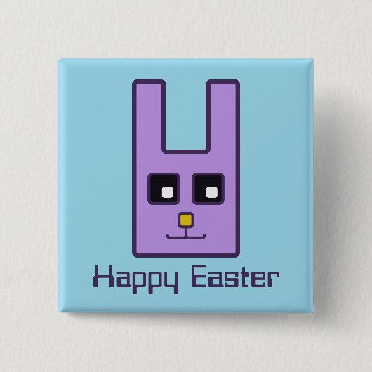 Square Easter Bunny Button (Voorkant)