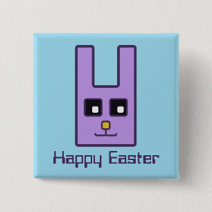 Square Easter Bunny Button