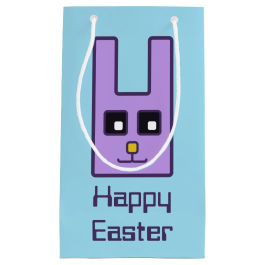 Square Easter Bunny Gift Bag (klein) Klein Cadeauzakje (Voorkant)