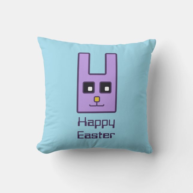 Square Easter Bunny Pillow Kussen (Voorkant)